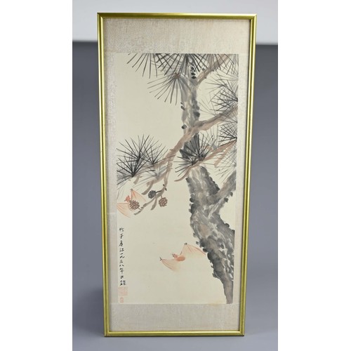 221 - A PAIR OF CHINESE INK AND WATERCOLOUR ON PAPER, HONG KONG, 1938. Each depicting flowering branches. ... 