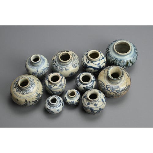 88 - A GROUP OF CHINESE BLUE AND WHITE PORCELAIN JARS, MING DYNASTY. To include four deer vases, probably... 