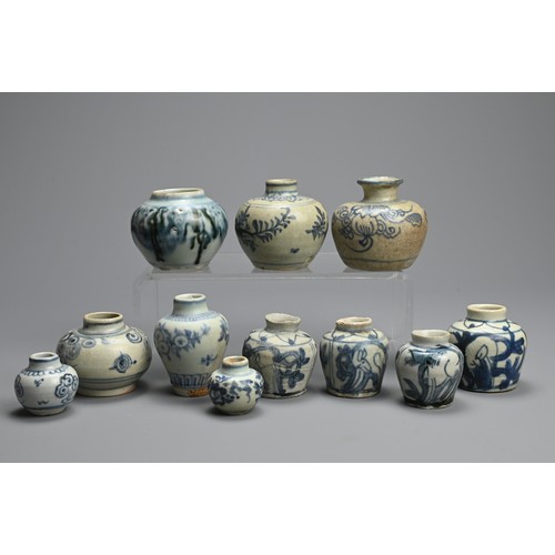 88 - A GROUP OF CHINESE BLUE AND WHITE PORCELAIN JARS, MING DYNASTY. To include four deer vases, probably... 