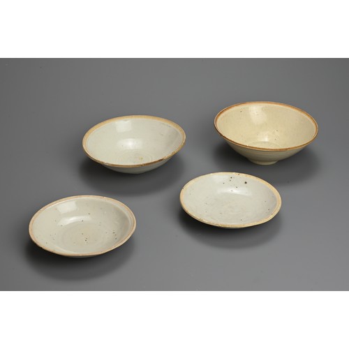 170 - A GROUP OF CHINESE QINGBAI WARE BOWLS AND DISHES, SOUTHERN SONG DYNASTY. Two bowls and two dishes co... 