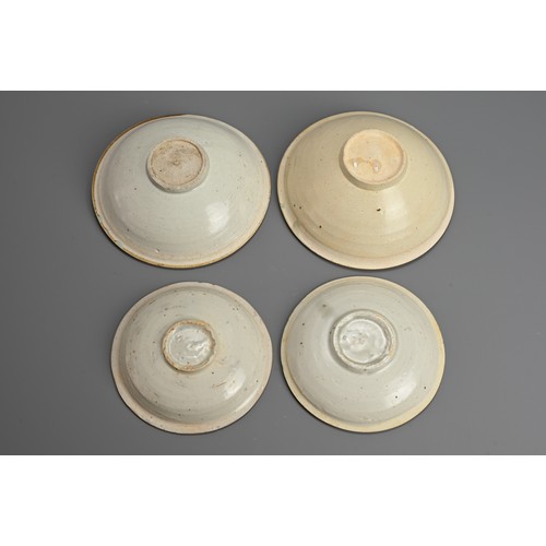 170 - A GROUP OF CHINESE QINGBAI WARE BOWLS AND DISHES, SOUTHERN SONG DYNASTY. Two bowls and two dishes co... 