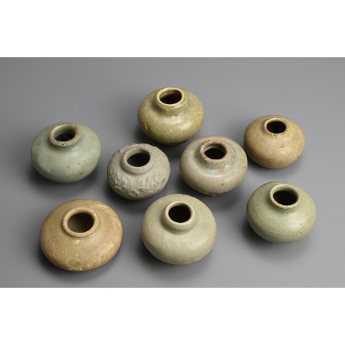 191 - A GROUP OF CHINESE / SOUTHEAST ASIAN CELADON GLAZED JARS, 14/16TH CENTURY. Compressed and globular f... 