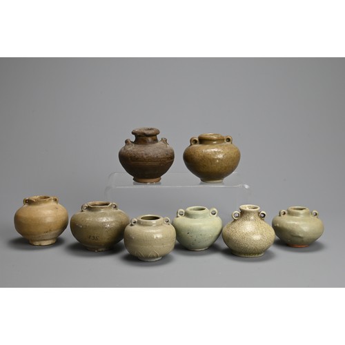 193 - A GROUP OF CHINESE AND SOUTHEAST ASIAN JARLETS, 14/15TH CENTURY. Each of globular form with handles ... 