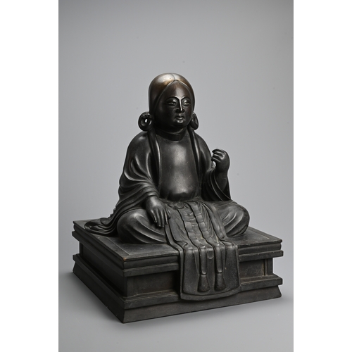 355 - A LARGE JAPANESE BRONZE TAKERU BUDDHA, KIBUNDO SHOHEI III (1892-1929), SHOWA PERIOD. 37cm high x 27.... 