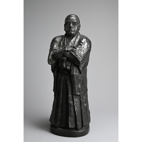 357 - A LARGE JAPANESE BRONZE FIGURE OF SAMURAI SAIGŌ TAKAMORI, TADAO KOGA, SIGNED, 20TH CENTURY. Tadao Ko... 