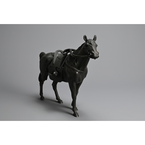 359 - A JAPANESE BRONZE FIGURE OF SHOGUN’S HORSE, MARUKI COMPANY, 19/20TH CENTURY. Well cast, the stallion... 