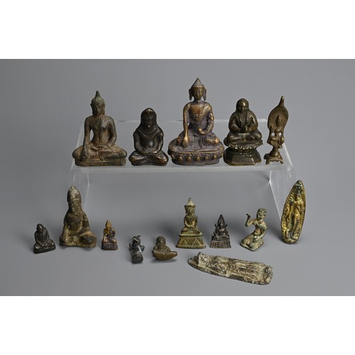 291 - A GROUP OF SOUTHEAST ASIAN BRONZE IDOLS AND FIGURES, 19/20TH CENTURY. To include various figures of ... 