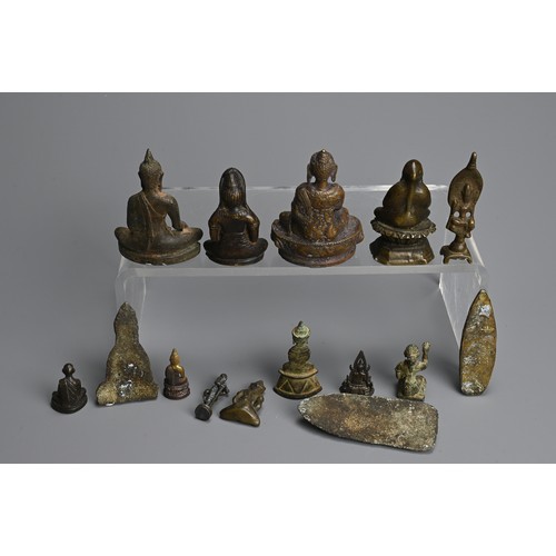 291 - A GROUP OF SOUTHEAST ASIAN BRONZE IDOLS AND FIGURES, 19/20TH CENTURY. To include various figures of ... 