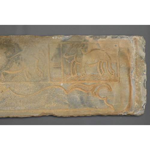 331 - THREE CHINESE WHITE MARBLE PANELS, YUAN / MING DYNASTY. Each of rectangular form carved in relief wi... 