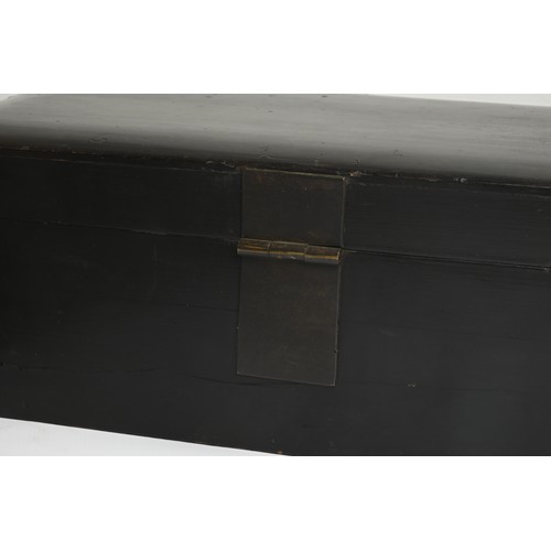 338 - A RARE LARGE CHINESE BLACK LACQUERED BOX, POSSIBLY A GUZHENG CASE, LATE QING / REPUBLIC PERIOD. Of l... 