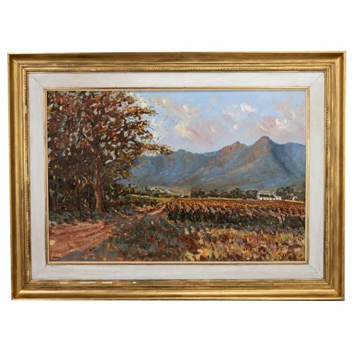 288 - Neoklis Pnematicatos (South African) - 'Stellenbosch, Winelands', oil on canvas over Masonite, signe... 