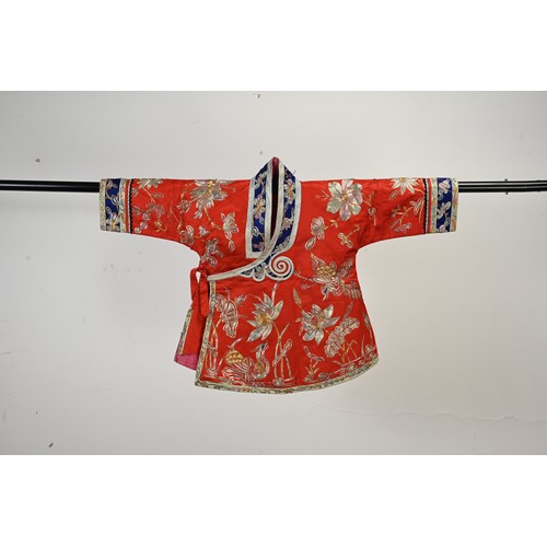 228 - A GROUP OF CHINESE EMBROIDERED SILK AND GAUZE CHILDREN'S ROBES, EARLY-LATE 20TH CENTURY. Comprising:... 