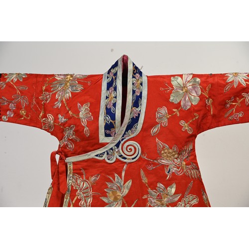 228 - A GROUP OF CHINESE EMBROIDERED SILK AND GAUZE CHILDREN'S ROBES, EARLY-LATE 20TH CENTURY. Comprising:... 