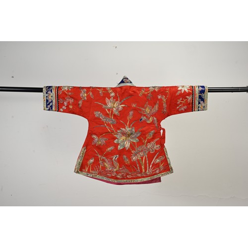 228 - A GROUP OF CHINESE EMBROIDERED SILK AND GAUZE CHILDREN'S ROBES, EARLY-LATE 20TH CENTURY. Comprising:... 