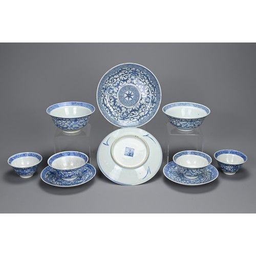 3 - A GROUP OF STRAITS CHINESE NYONYA BLUE AND WHITE PORCELAIN ITEMS, 19TH CENTURY. Ten in total to incl... 