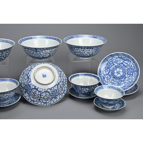 6 - A GROUP OF STRAITS CHINESE NYONYA BLUE AND WHITE PORCELAIN ITEMS, 19TH CENTURY. Sixteen in total to ... 