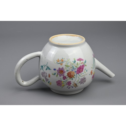 98 - A CHINESE FAMILLE ROSE ENAMELLED PORCELAIN TEAPOT, 18TH CENTURY. Finely decorated with various flowe... 