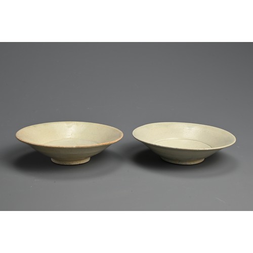 177 - A PAIR OF CHINESE QINGBAI WARE DISHES, SOUTHERN SONG DYNASTY (1127–1279). Fairly thickly potted of c... 