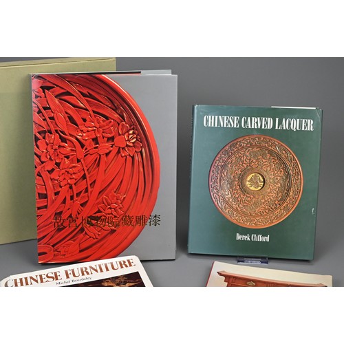 324 - A GROUP OF REFERENCE BOOKS AND CHINESE WORKS OF ART. To include, Carved Lacquer in the Collection of... 