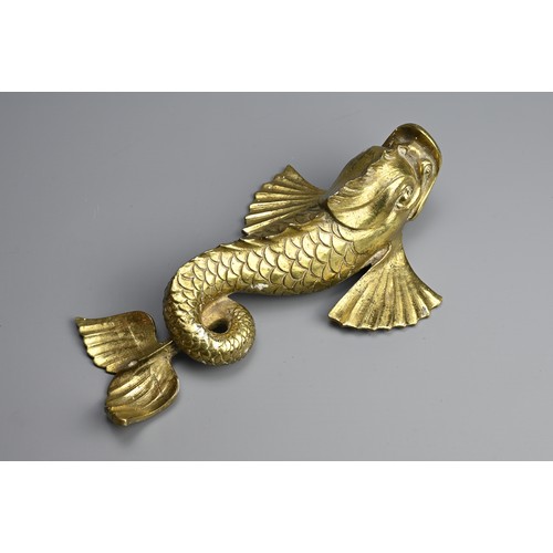 51 - A POLISHED BRONZE MODEL OF A CARP, 19/20TH CENTURY. Heavily cast possibly from a fountain with a sma... 