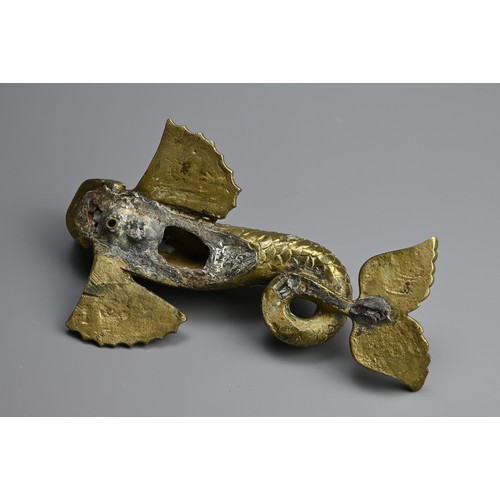 51 - A POLISHED BRONZE MODEL OF A CARP, 19/20TH CENTURY. Heavily cast possibly from a fountain with a sma... 