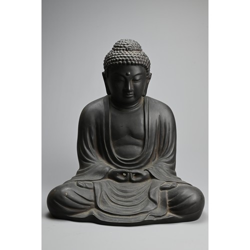 307 - A JAPANESE BRONZE STUDY OF THE GREAT BUDDHA AT KAMAKURA, 20TH CENTURY. 31cm wide x 26cm deep x 36cm ... 