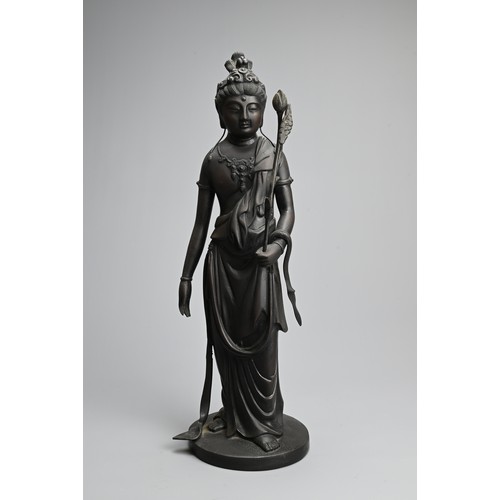 301 - A JAPANESE BRONZE OKIMONO OF HOLY KANNON BODHISATTVA, TAKAMURA KŌUN. After Takamura Kōun (1852-1934)... 