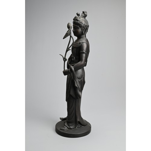 301 - A JAPANESE BRONZE OKIMONO OF HOLY KANNON BODHISATTVA, TAKAMURA KŌUN. After Takamura Kōun (1852-1934)... 