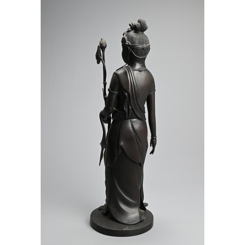 301 - A JAPANESE BRONZE OKIMONO OF HOLY KANNON BODHISATTVA, TAKAMURA KŌUN. After Takamura Kōun (1852-1934)... 