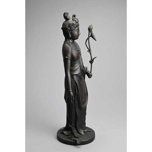 301 - A JAPANESE BRONZE OKIMONO OF HOLY KANNON BODHISATTVA, TAKAMURA KŌUN. After Takamura Kōun (1852-1934)... 