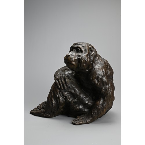 306 - A JAPANESE BRONZE OKIMONO OF A MONKEY, 20TH CENTURY, Well modelled and cast. Unsigned. 30cm wide x 2... 