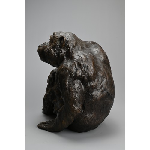 306 - A JAPANESE BRONZE OKIMONO OF A MONKEY, 20TH CENTURY, Well modelled and cast. Unsigned. 30cm wide x 2... 