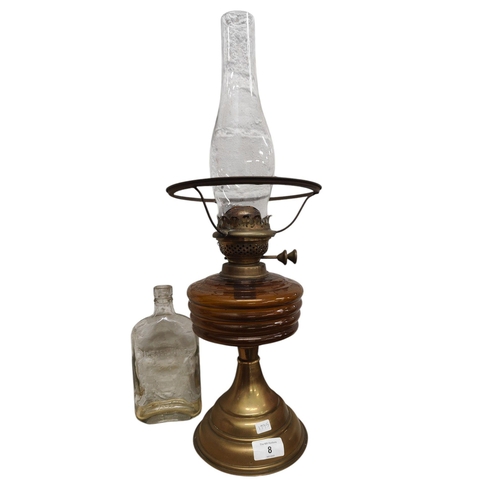 8 - OIL LAMP & OLD BELFAST BOTTLE