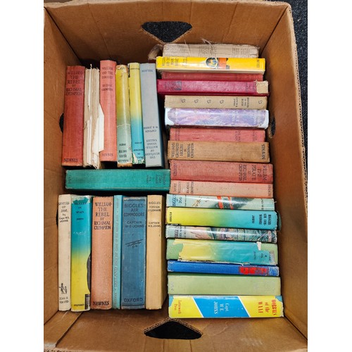 194 - 2 BOXES OF OLD BIGGLES AND JUST WILLIAM BOOKS