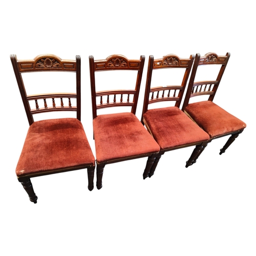 157 - SET OF 4 EDWARDIAN DINING CHAIRS