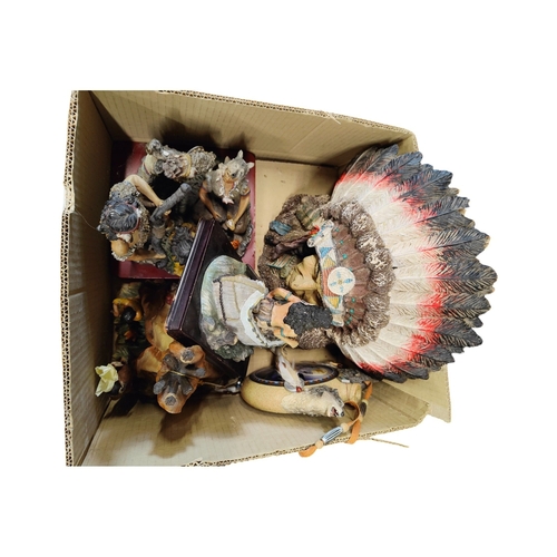 24 - BOX OF INDIAN FIGURES