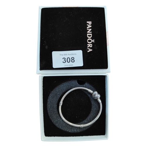 308 - GENUINE SILVER PANDORA BRACELET