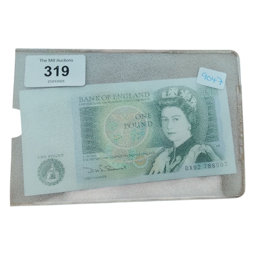 319 - BANK OF ENGLAND £1 NOTE