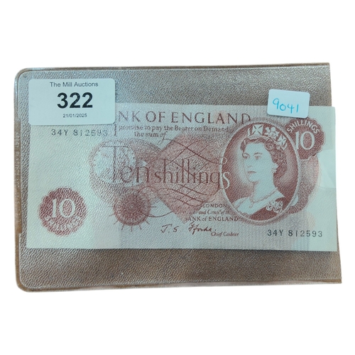 322 - BANK OF ENGLAND TEN SHILLING NOTE