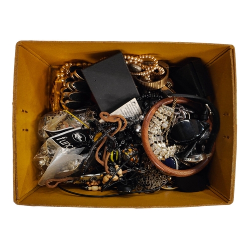 372 - BOX OF COSTUME JEWELLERY