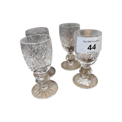 44 - SET OF 4 WATERFORD PORT/SHERRY GLASSES