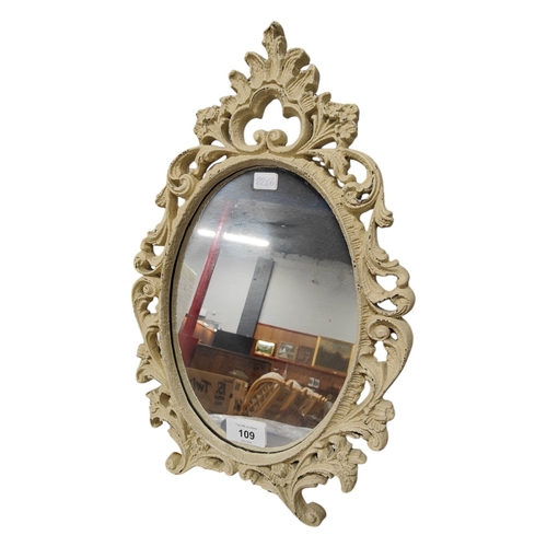 109 - CREAM FREESTANDING MIRROR