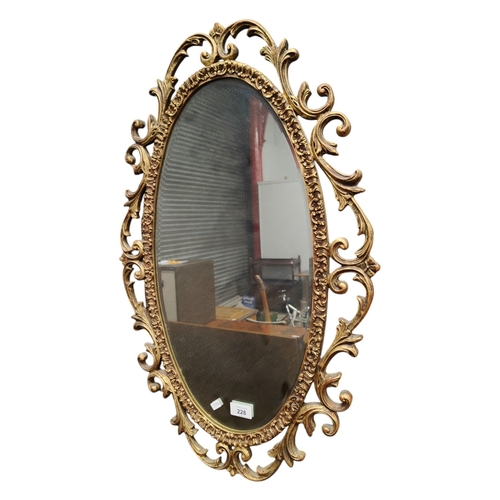 228 - VINTAGE GOLD MIRROR BY ATTWELL OF LONDON 72X46CM