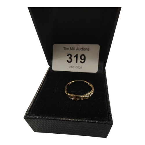 319 - 9CT GOLD I LOVE YOU RING