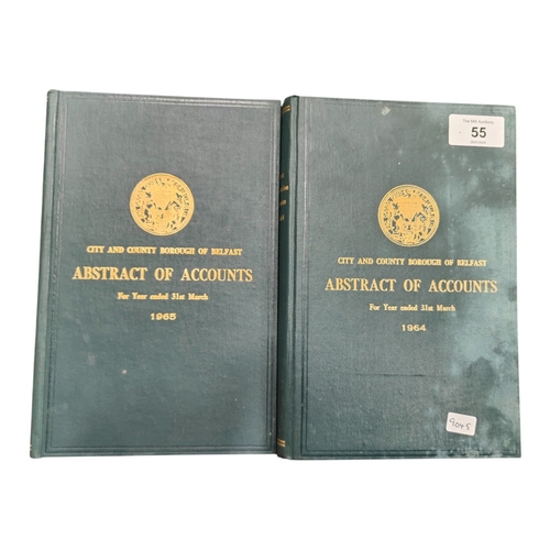 55 - CITY OF BELFAST ACCOUNT BOOKS 1964 AND 1965