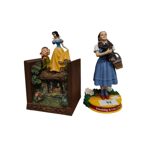 62 - WIZARD OF OZ JUDY GARLAND FIGURE + SNOW WHITE & DOPEY FIGURE