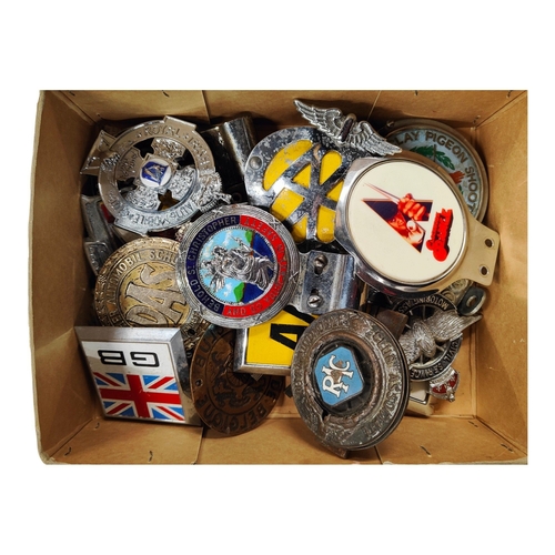 378 - GOOD BOX LOT OF CAR BADGES