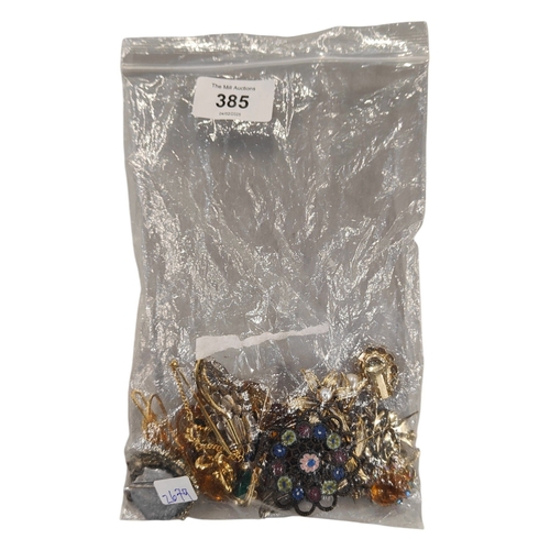 385 - BAG OF COSTUME JEWELLERY