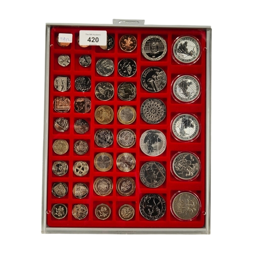 420 - LINDER TRAY WITH PROOF COINS