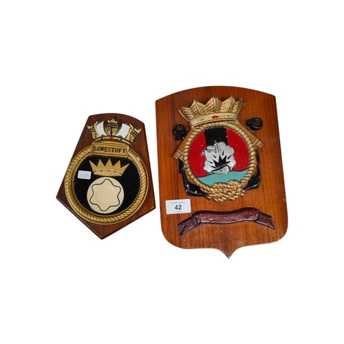 42 - 2 MILITARY PLAQUES